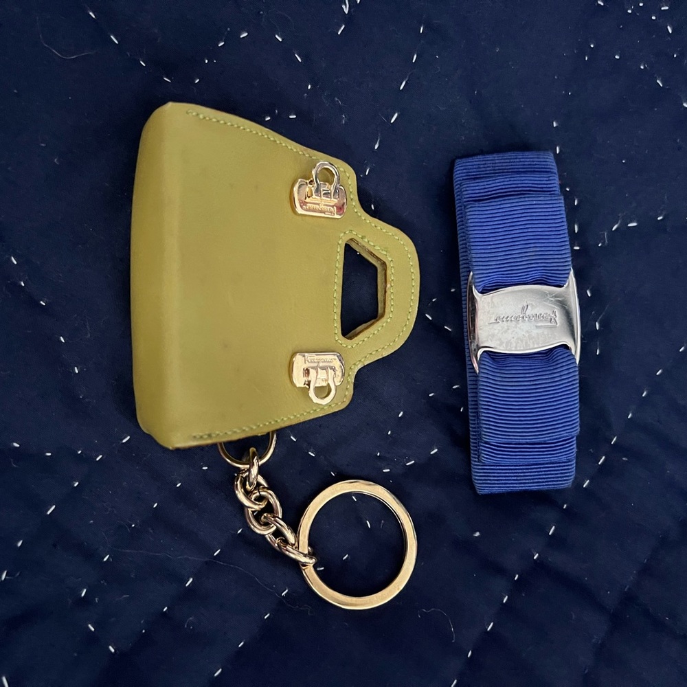 Authentic Salvatore Ferragamo hair clip and coin case